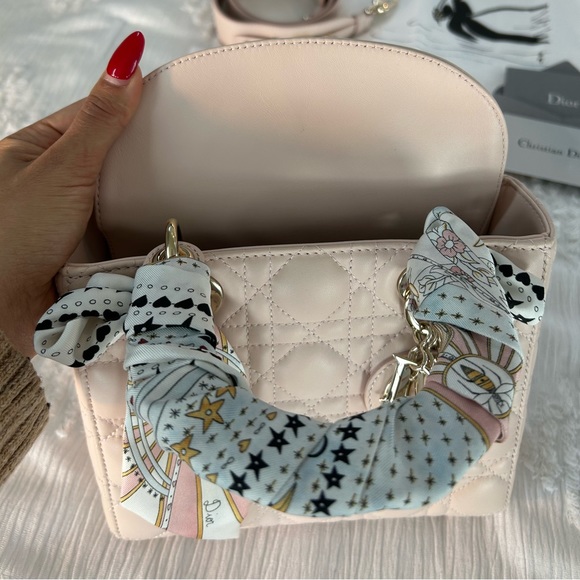 100% AUTHENTIC POWDER PINK SMALL LADY DIOR MY ABCDIOR BAG - Picture 13 of 14